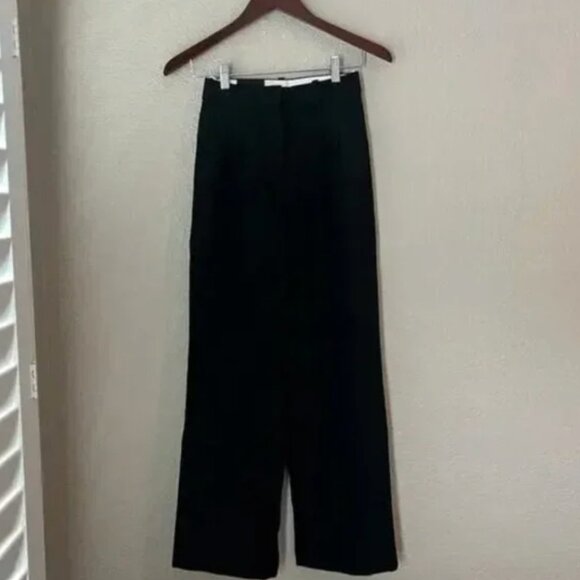 Aritzia Wilfred The Effortless Pant Wide Leg High Waist Crepette in Black Size 6 - Picture 5 of 9